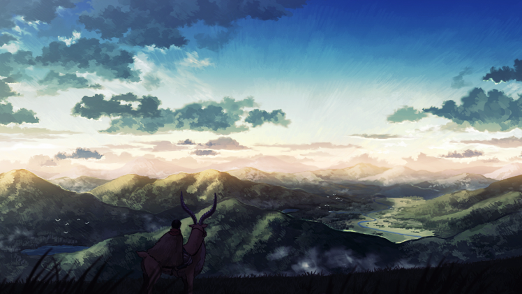 Studio Ghibli, Princess Mononoke, Ashitaka, Mononoke, Yakuru, Landscape, Anime HD Wallpaper Desktop Background