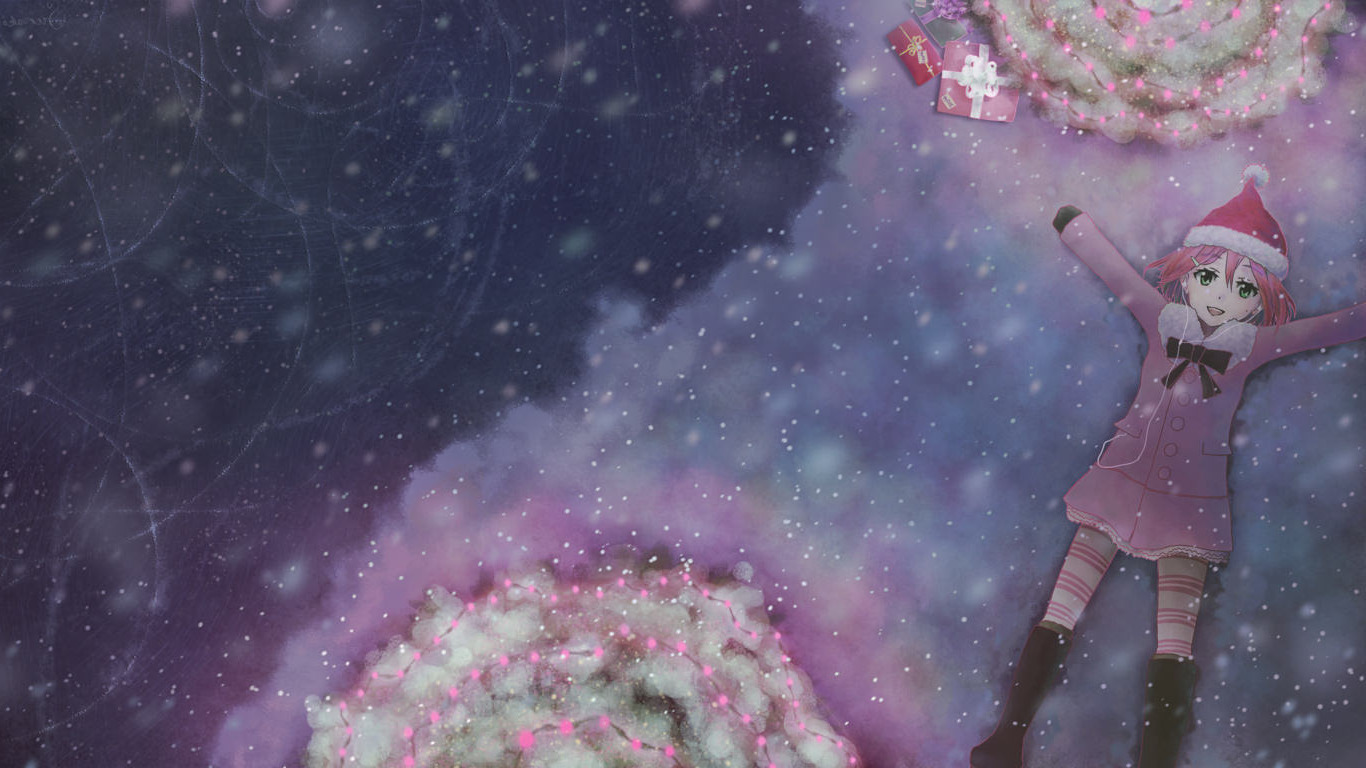 Osu, Pippi, Christmas, Anime, Anime Girls, Snow Wallpaper