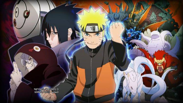 Naruto Shippuuden, Uchiha Sasuke, Yakushi Kabuto, Bijuu, Tobi, Uzumaki Naruto HD Wallpaper Desktop Background