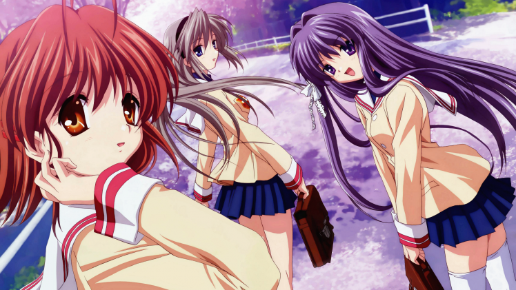anime, Anime Girls, Clannad, Clannad After Story, Sakagami Tomoyo, Nagisa Furukawa, Fujibayashi Kyou HD Wallpaper Desktop Background