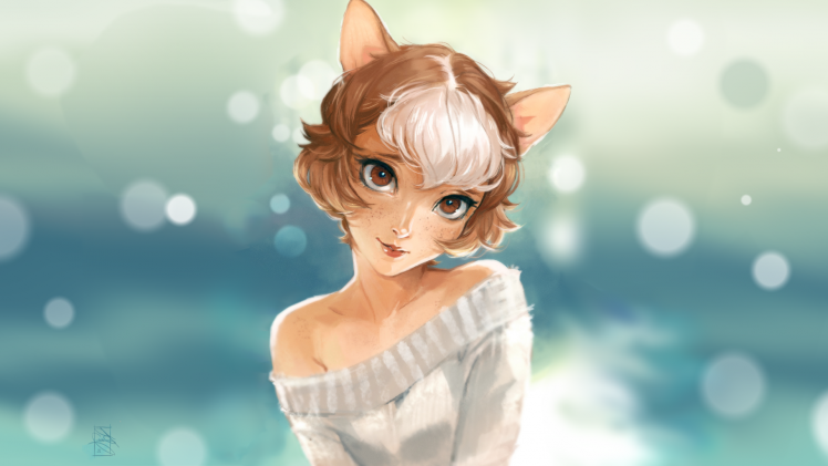 anime Girls, Anime, Fantasy Art, Cat Girl, Animal Ears, Original Characters HD Wallpaper Desktop Background