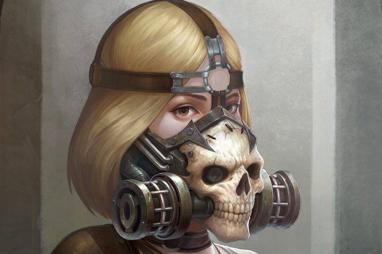 skull, Mask, Women, Artwork, Fantasy Art HD Wallpaper Desktop Background
