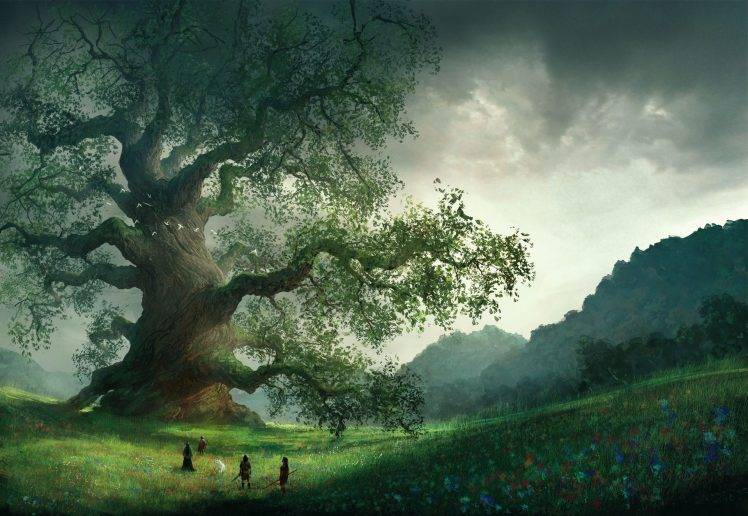 artwork, Fantasy Art, Trees HD Wallpaper Desktop Background
