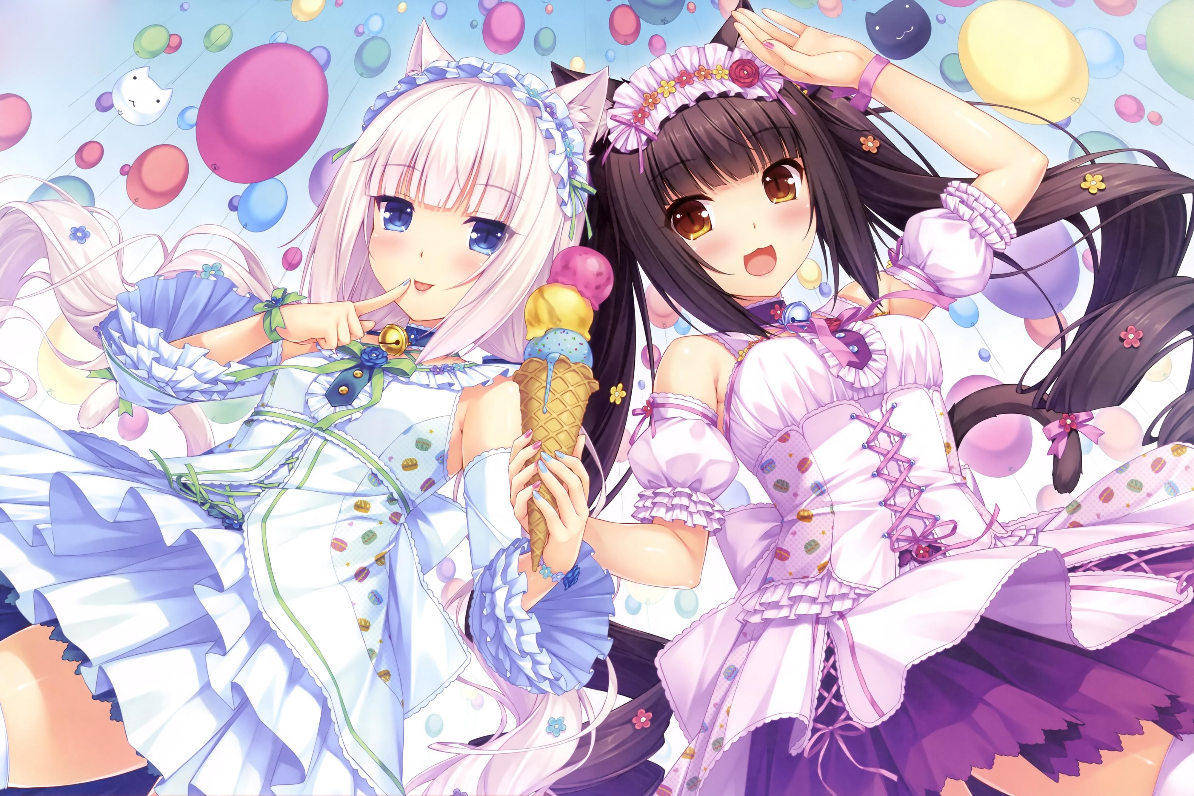 anime Girls, Anime, Ice Cream, Neko Para, Chocolat (Neko Para), Vanilla (Neko Para), Visual Novel Wallpaper