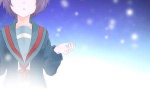 The Melancholy Of Haruhi Suzumiya, Nagato Yuki, Anime, Anime Girls, Short Hair, School Uniform
