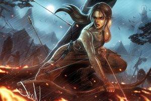 women, Fantasy Art, Lara Croft, Tomb Raider, Artwork, Dirty, Fighting