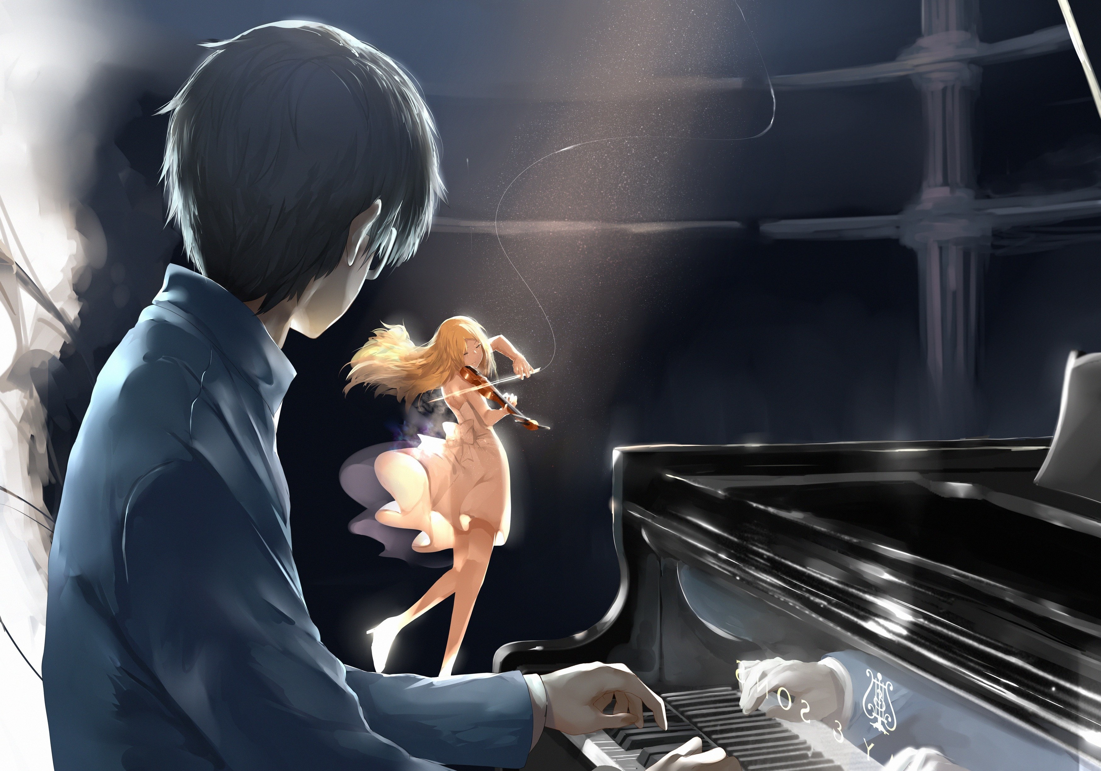 Hd Desktop Wallpaper Anime Musician Kousei Arima Kaori Miyazono | The ...