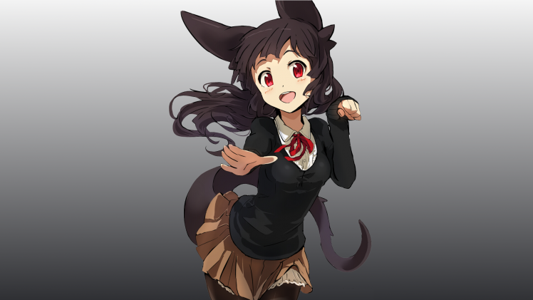 anime Girls, Animal Ears, Original Characters, Tail, Red Eyes HD Wallpaper Desktop Background