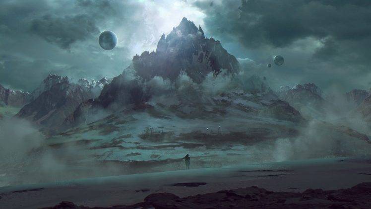 mountain, Planet, Fantasy Art HD Wallpaper Desktop Background