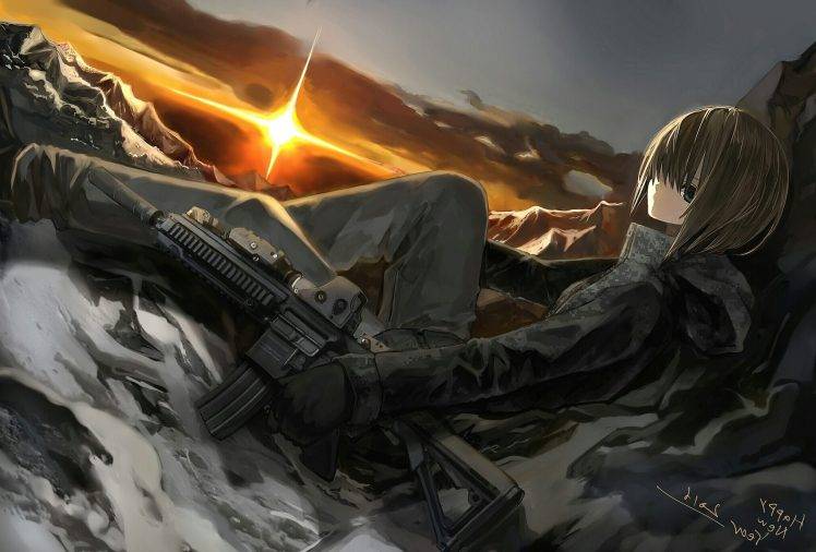 anime, Anime Girls, Women With Guns, Gun, Original Characters HD Wallpaper Desktop Background