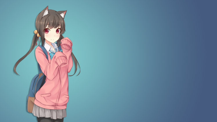 anime, Anime Girls, Cat Girl, School Uniform, Animal Ears, Nekomimi, Original Characters HD Wallpaper Desktop Background