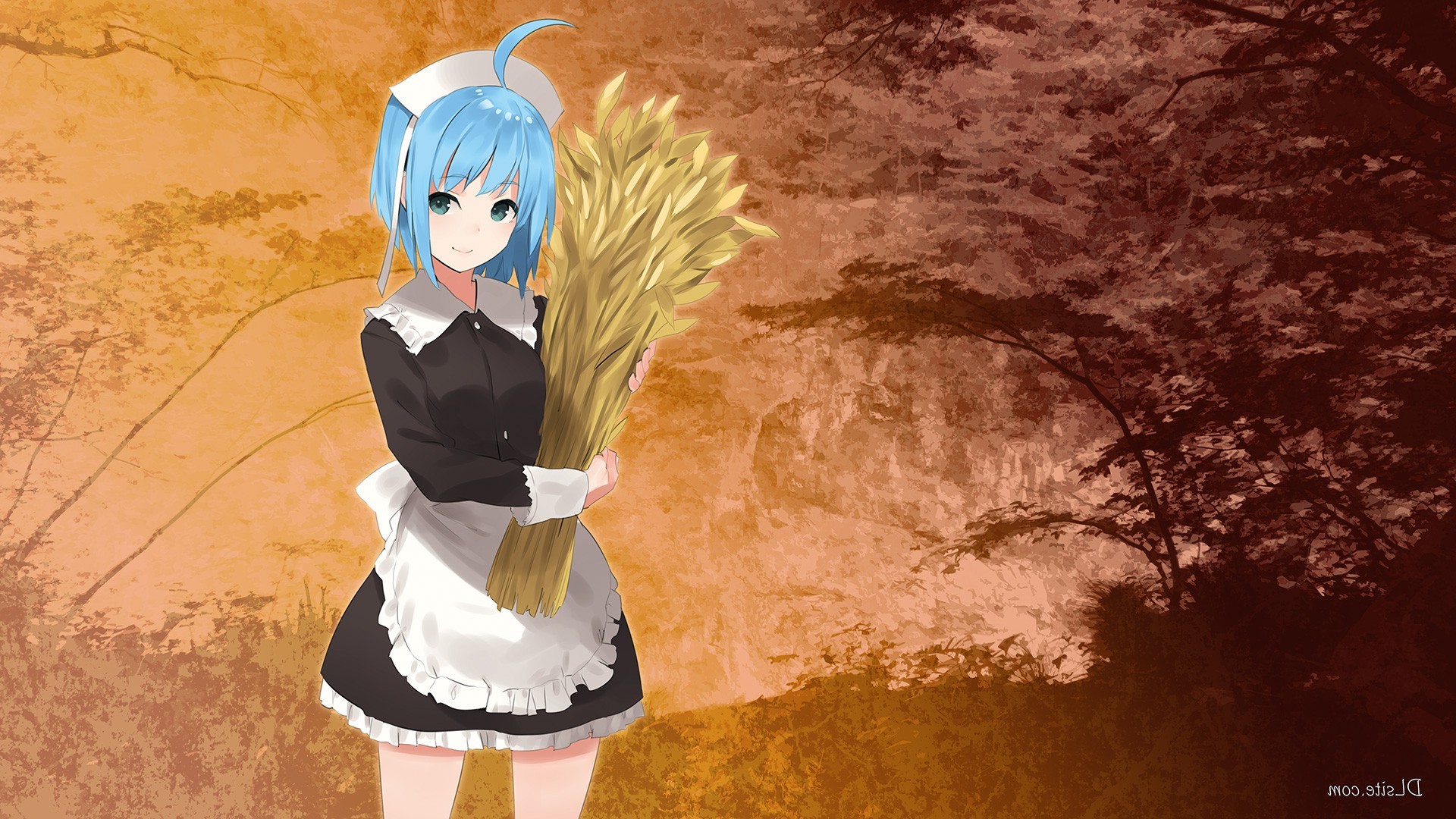 anime, Anime Girls, Ahoge, Elle Sweet, Original Characters, Maid Outfit, Wheat Wallpaper