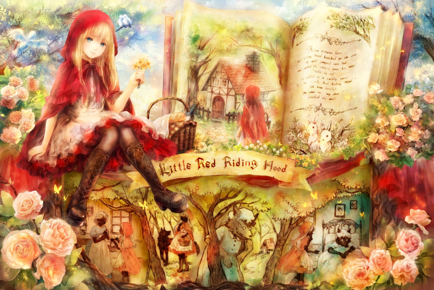 anime, Skirt, Little Red Riding Hood, Red Riding Hood Wallpaper