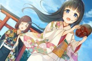 anime, Kimono, Anime Girls, Mask, Original Characters
