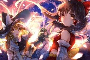 anime, Touhou, Hakurei Reimu, Kirisame Marisa, Kochiya Sanae