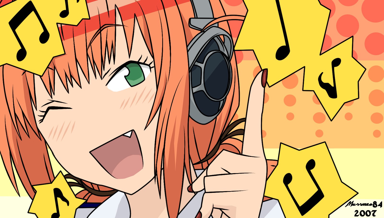 anime, Headphones, Kenkou Zenrakei Suieibu Umishou, Nanako Maaya Wallpaper
