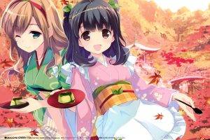 anime, Kimono, Original Characters, Anime Girls, Fall