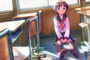 anime, School Uniform, Anime Girls, Original Characters, Classroom