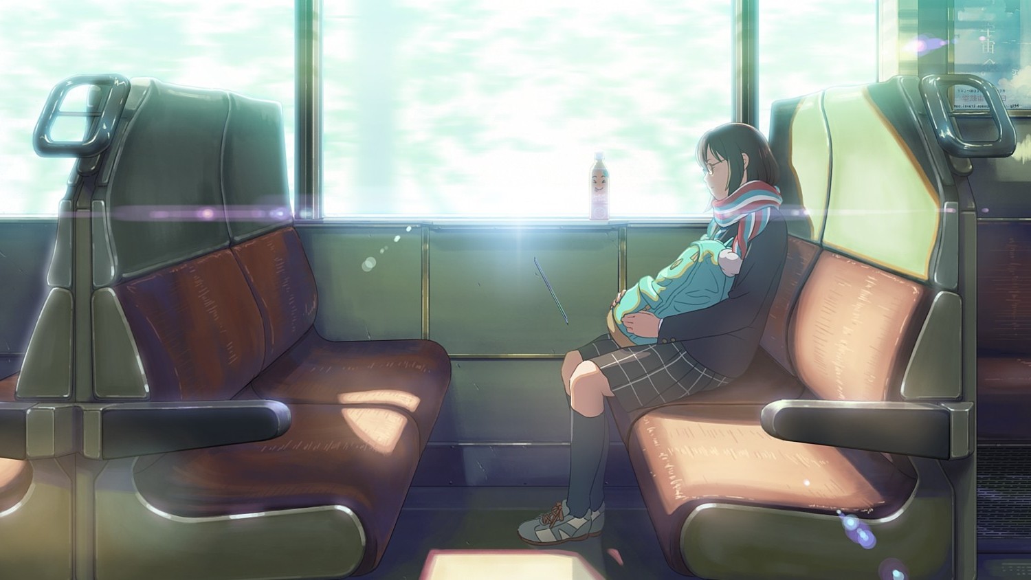anime, Train, Sleeping, Anime Girls, Original Characters