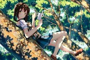 anime, Anime Girls, Reading, Original Characters
