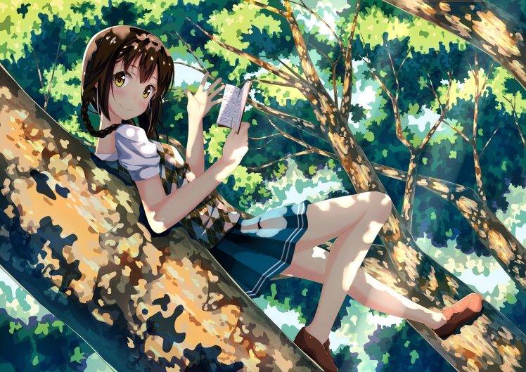 anime, Anime Girls, Reading, Original Characters HD Wallpaper Desktop Background