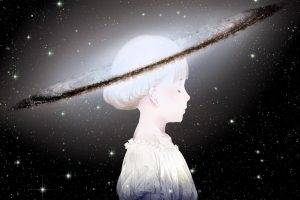 universe, Space, Stars, White Hair