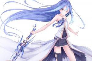 anime, Anime Girls, Blue Hair, Long Hair, Original Characters, Sword