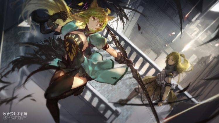 anime Girls, Swd3e2, Fate Apocrypha, Fate Series, Thigh highs, Bow And Arrow, Archer (Fate Apocrypha), Blonde, Animal Ears HD Wallpaper Desktop Background