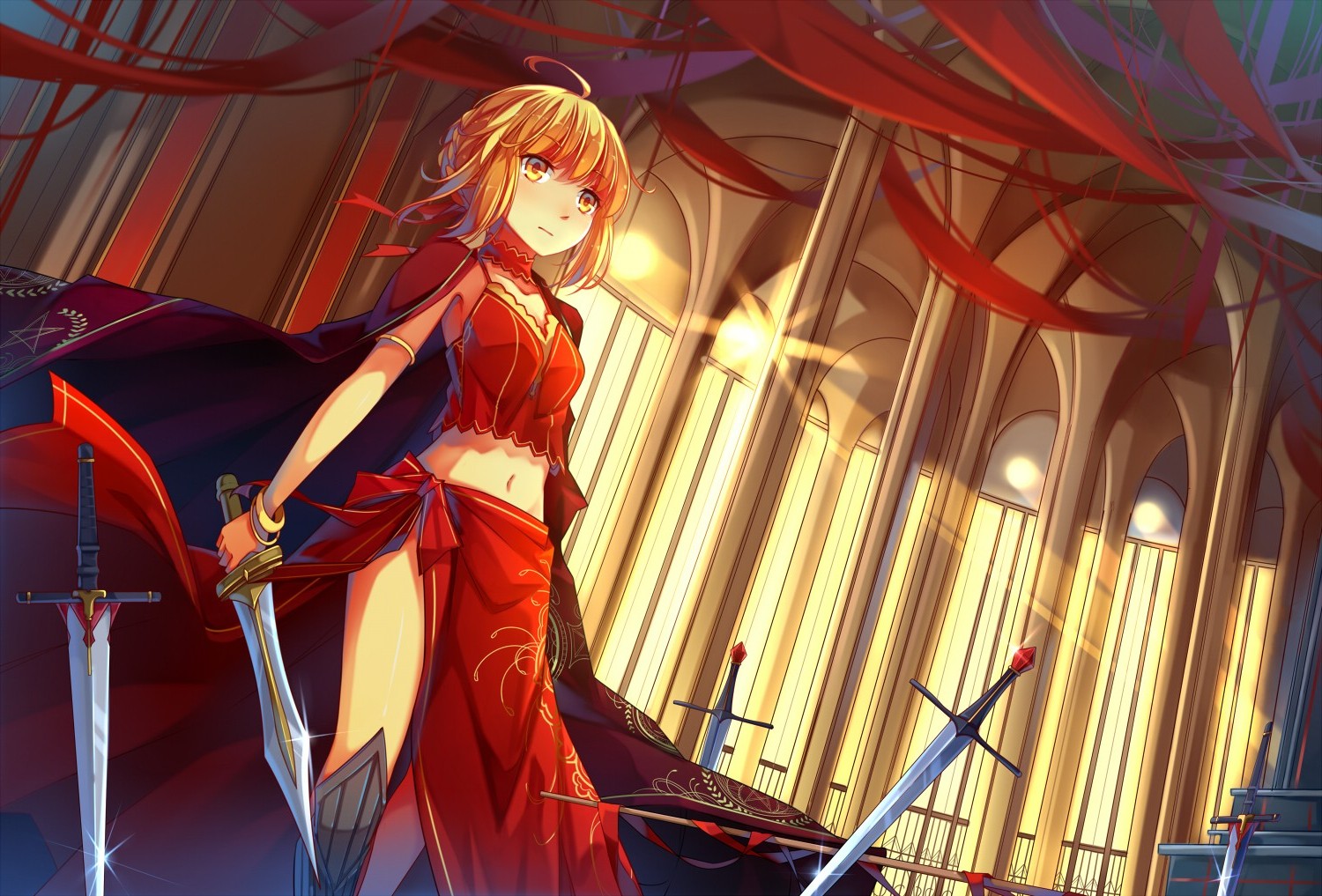 Fate Extra, Saber Extra, Blonde, Anime Girls, Fate Series Wallpaper