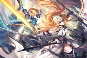 anime, Anime Girls, Fate Series, Saber, Sword, Fighting, Fate Apocrypha, Joan Of Arc