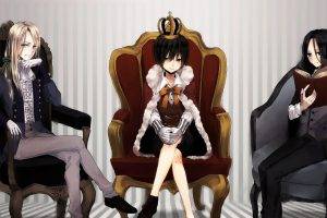 anime, Sitting, Crown, Harry Potter, Lucius Malfoy, Severus Snape, Lord Voldemort