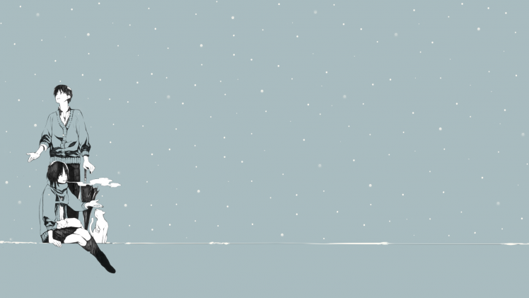 winter, Original Characters, Smoking, Couple, Snow HD Wallpaper Desktop Background