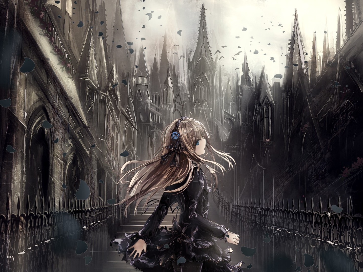 anime, Anime Girls, Original Characters, Lolita Fashion, Building, Gothic Wallpaper