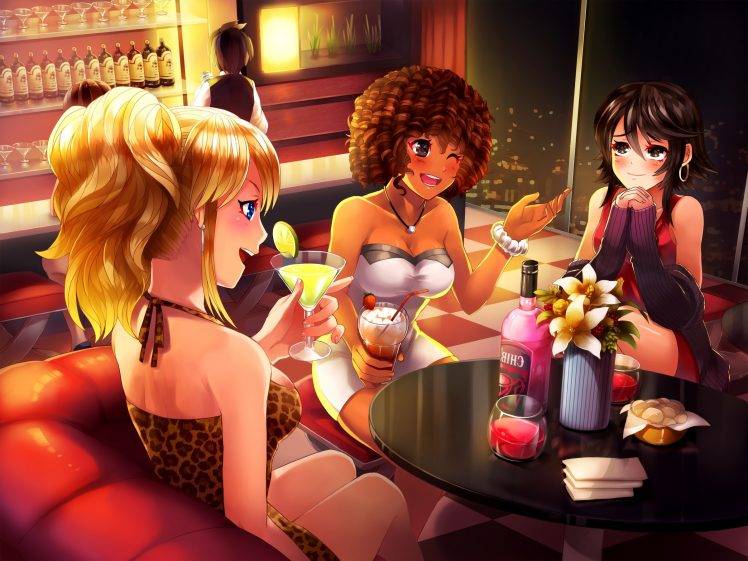 Huniepop, Anime, Jessie Maye, Lola Rembrite, Yumi Aiko HD Wallpaper Desktop Background