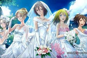 Shingeki No Kyojin, Wedding Dress, Anime, Mikasa Ackerman, Krista Lenz, Annie Leonhart,  Hange Zoe, Rico Brzenska