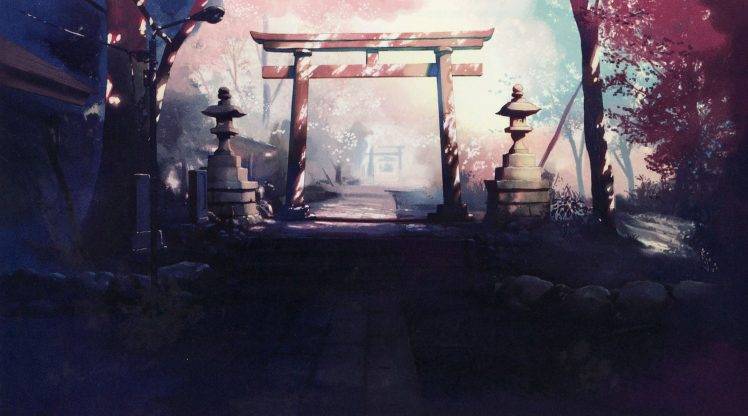 anime, Nature, Shrine HD Wallpaper Desktop Background