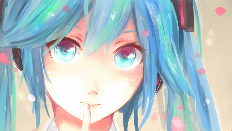 Hatsune Miku, Aqua Eyes, Anime Girls, Smiling, Vocaloid HD Wallpaper Desktop Background