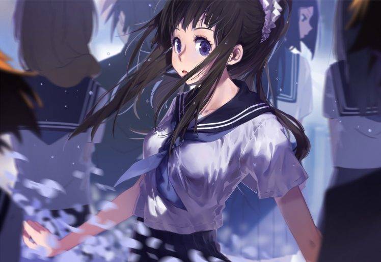 anime, Anime Girls, Hyouka, School Uniform, Chitanda Eru HD Wallpaper Desktop Background