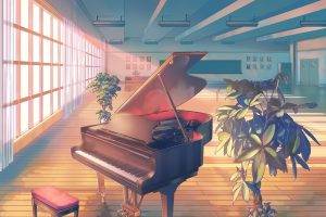anime, Piano, Classroom