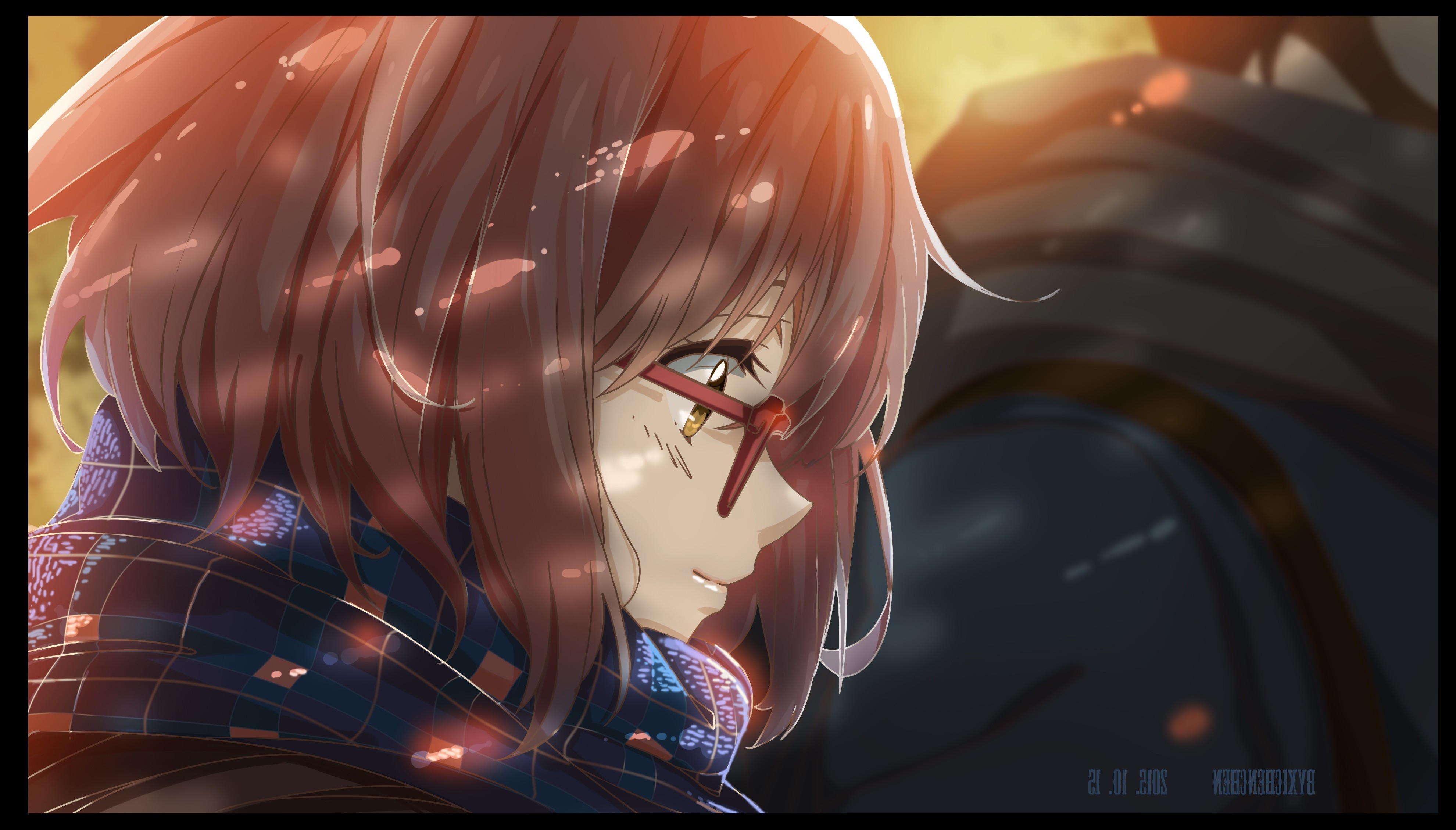 anime, Anime Girls, Kyoukai No Kanata, Kuriyama Mirai, Scarf, Glasses Wallpaper