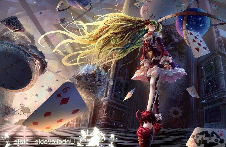 Hatsune Miku, Vocaloid, Alice In Wonderland HD Wallpaper Desktop Background