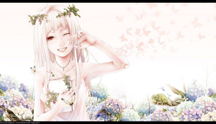 original Characters, Anime, Flowers, Cameleon HD Wallpaper Desktop Background