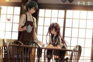 anime, Anime Girls, School Uniform, Cafes, Amatsutsumi, Oribe Kokoro