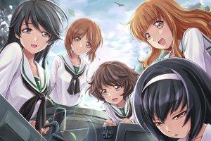 anime, Anime Girls, Girls Und Panzer, Nishizumi Miho, Akiyama Yukari, Isuzu Hana, Reizei Mako, Takebe Saori