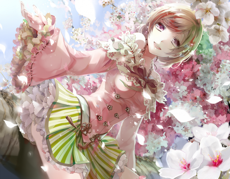 anime Girls, Anime, Cherry Blossom, Koizumi Hanayo, Love Live! HD Wallpaper Desktop Background