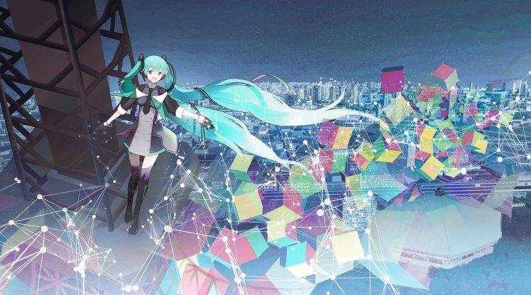 Hatsune Miku, Vocaloid, Cityscape HD Wallpaper Desktop Background