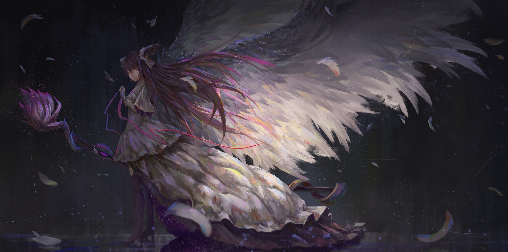 Mahou Shoujo Madoka Magica, Wings, Anime Girls, Kaname Madoka Wallpaper