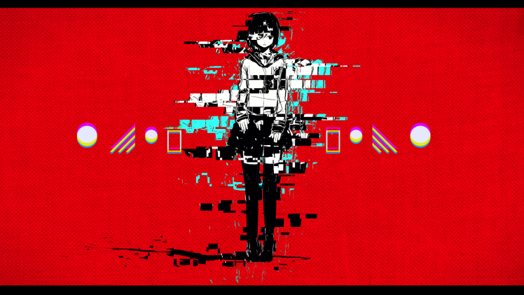 red, Glitch Art HD Wallpaper Desktop Background