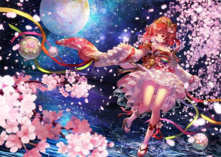 original Characters, Anime, Anime Girls, Cherry Blossom HD Wallpaper Desktop Background
