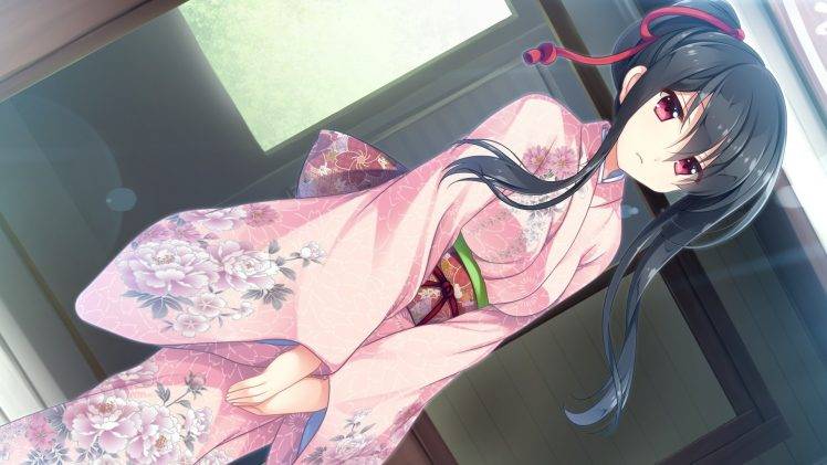 anime, Anime Girls, Visual Novel, Kimono, Toki Wo Tsumugu Yakusoku, Jinguu Misaki HD Wallpaper Desktop Background